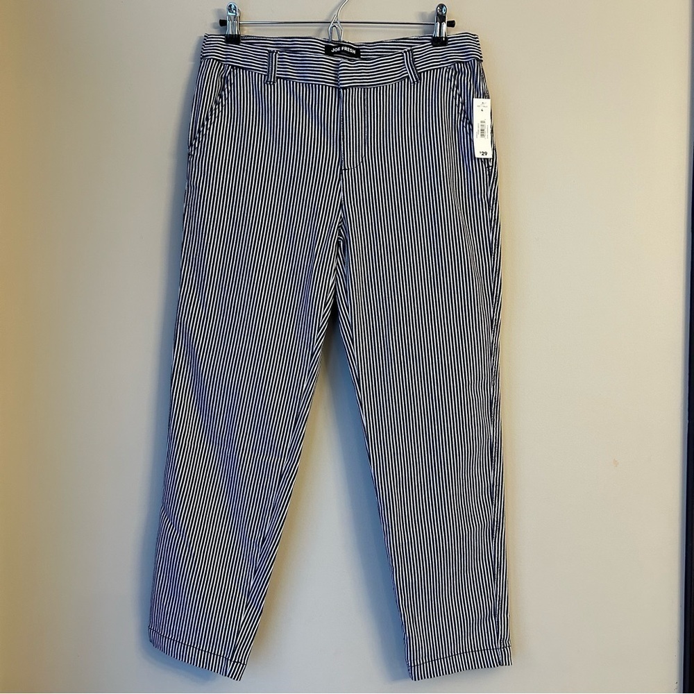 NWT Joe Fresh Striped Cropped Pants/Size 4